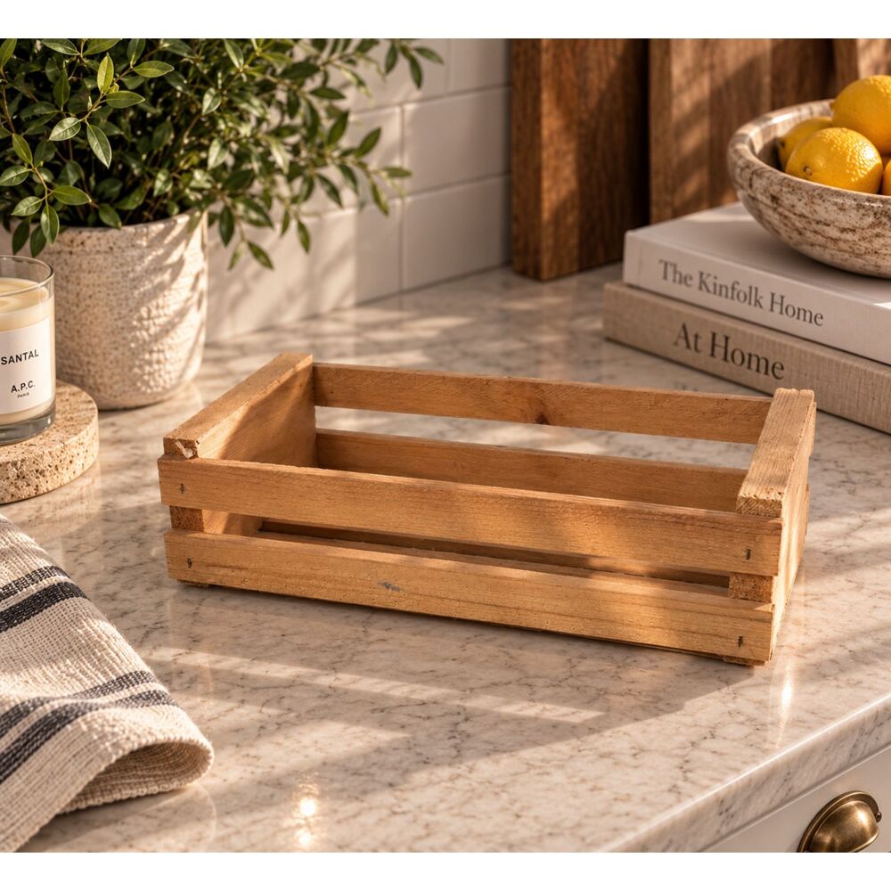 Rustic Wood Crate Storage Box Farmhouse Decor